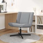 vidaXL Chaise pivotante Gris clair 63 x 75 x 76 cm tissu