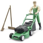 Bruder 62103 - bworld Jardinier avec tondeuse à gazon et outils de jardinage