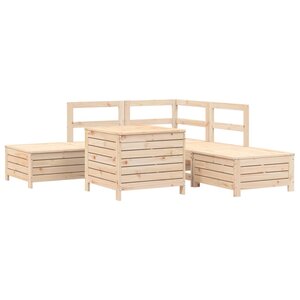 vidaXL Salon de jardin 6 Pièces bois de pin massif