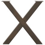 vidaXL Pieds de table à manger en forme de X  2 pièces  acier naturel  80 x (72-73) cm