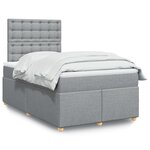 vidaXL Sommier à lattes de lit et matelas gris clair 120x190 cm tissu
