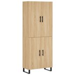 vidaXL Buffet haut Chêne sonoma 69 5x34x180 cm Bois d'ingénierie