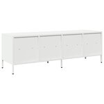 vidaXL Meuble TV blanc 135x39x43 5 cm acier laminé à froid