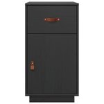 vidaXL Armoire de bureau Noir 40x50x75 cm Bois massif de pin
