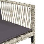 vidaXL Ensemble à manger de jardin et coussins 7 Pièces gris clair rotin