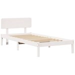 vidaXL Lit avec tête de lit blanche 75x190 cm en pin massif
