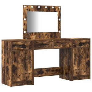 vidaXL Table de Toilette avec tiroir 3 Pièces Marron Bois d'ingénierie