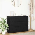 vidaXL Buffet chêne noir 100x35x76 cm bois d'ingénierie