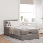 vidaXL Cadre de lit ottoman avec matelas taupe 80x200 cm tissu