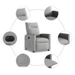 vidaXL Fauteuil inclinable électrique gris nuage tissu