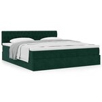 VidaXL Cadre de lit ottoman avec matelas vert foncé 160x200 cm velours