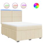 vidaXL Sommier à lattes de lit avec matelas Crème 140x200 cm Tissu
