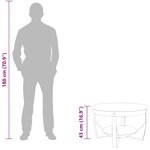 vidaXL Table basse Ø68x43 cm Bois de manguier brut