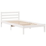 vidaXL Cadre de lit et tête de lit blanc 100x200 cm bois de pin massif