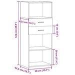 vidaXL Buffet haut sonoma gris 50x42 5x124 cm bois d'ingénierie