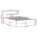 vidaXL Lit bibliothèque sans matelas cire marron 135x190 cm pin massif