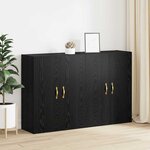 vidaXL Armoires Murailles 2 Pièces Chêne noir 69 5 x 34 x 90 cm