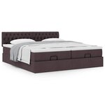 VidaXL Cadre de lit ottoman avec matelas marron foncé 200x200 cm tissu