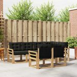 vidaXL Ensemble de canapés d'extérieur 7 pc Blanc et noir