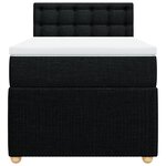 vidaXL Sommier à lattes de lit avec matelas Noir 90x190 cm Tissu