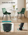 Lot de 2 chaise salle à manger chaise cuisine supportant jusqu’à 120 kg pied en acier dossier ergonomique pour salle à manger cuisine vert 12_0006191