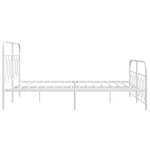 vidaXL Cadre de lit métal avec tête de lit/pied de lit blanc 140x190cm
