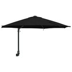 vidaXL Parasol mural de jardin avec LEDs Noir 248 cm