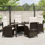 vidaXL Ensemble de salle à manger pour jardin 5 Pièces Marron polyrotin