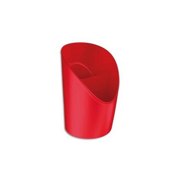 Pôt à crayons Vivida en polystyrène 2 compartiments - Diam. 9 x H12 5 cm rouge ESSELTE