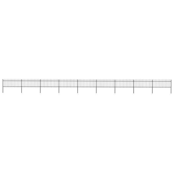 vidaXL Clôture de jardin avec dessus en lance Acier 15 3 x 0 8 m Noir