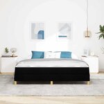 vidaXL Lit à ressorts Noir  Marron 180 x 200 cm Tissu  Bois Engineered