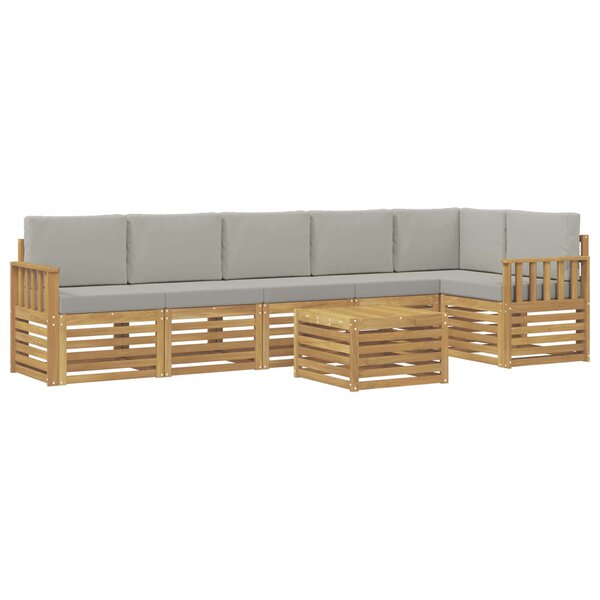 vidaXL Ensemble de canapés d'extérieur 7 pc Blanc et gris clair