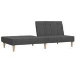 vidaXL Canapé-lit à 2 places gris foncé tissu