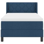 vidaXL Lit à ressorts avec matelas de - Bleu - 100 x 200 cm - Tissu