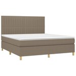 vidaXL Sommier à lattes de lit et matelas et LED Taupe 180x200cm Tissu
