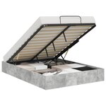 vidaXL Cadre de lit ottoman Gris béton 135 x 190 cm Bois d'ingénierie