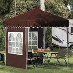 vidaXL Tente de fête pop-up 195 x 195 x 245 cm Marron Tissu Oxford