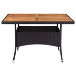 vidaXL Ensemble à manger de jardin 9 Pièces Résine tressée et acacia Noir