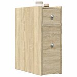 vidaXL Armoire de salle de bain étroite avec roulettes chêne sonoma