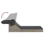 vidaXL Chaise longue double et auvent et coussins gris résine tressée