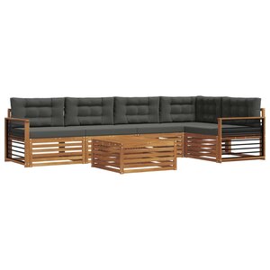 vidaXL Ensemble de canapés d'extérieur 6 pc Naturel et Anthracite