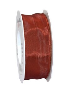 Ruban de soie acetat laitonné lyon 25-m-rouleau 40 mm cannelle