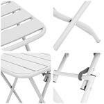 Ensemble de Bistro Pliable 3 Pièces vidaXL Blanc Acier
