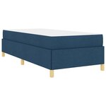 vidaXL Lit à ressorts avec matelas Bleu et Blanc 90 x 190 cm tissu