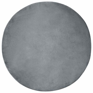 vidaXL Tapis en Fourrure Synthétique de Lapin Anthracite Ø 120 cm