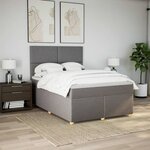 vidaXL Sommier à lattes de lit avec matelas Taupe 140x190 cm Tissu