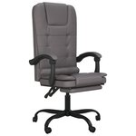 vidaXL Fauteuil de massage inclinable de bureau Gris Similicuir