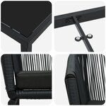 vidaXL Ensemble de salle à manger de jardin 5 pièces en rattan noir