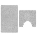 vidaXL Ensemble de tapis de bain antidérapants 2 Pièces Gris PP
