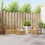 vidaXL Ensemble de canapés d'extérieur 6 pc Blanc Bois d'Acacia Massif